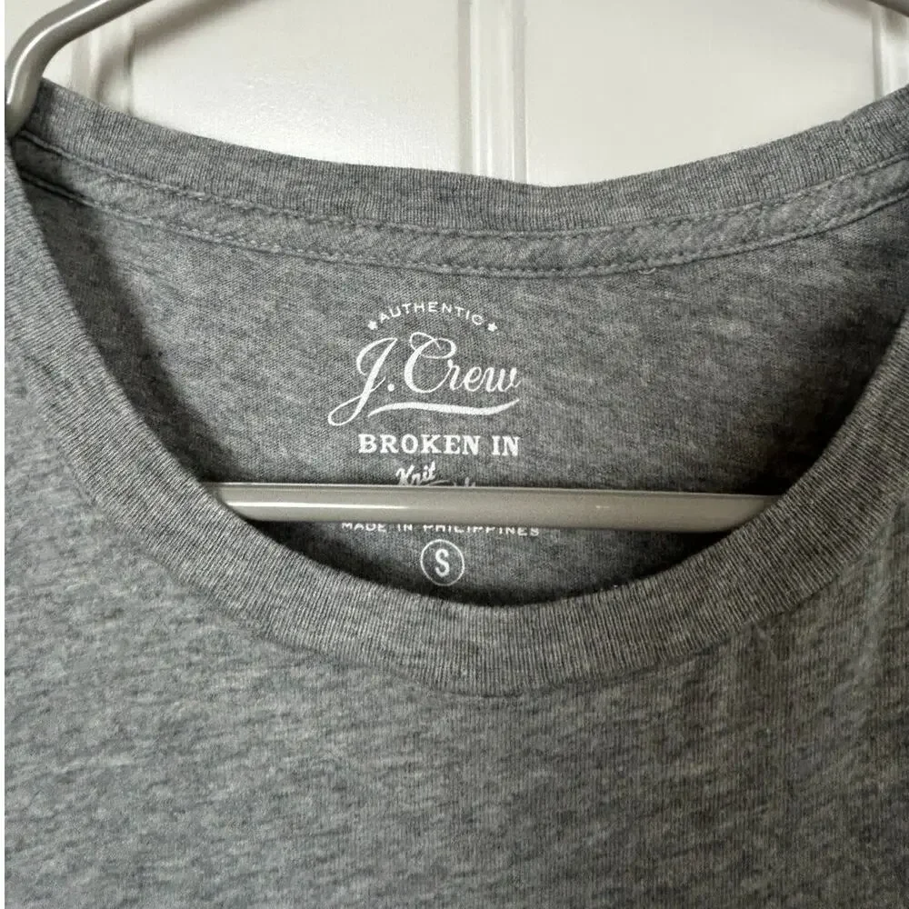 J.Crew Broken In Grey Heather Slub Cotton Men's Crewneck T-Shirt Size S Relaxed